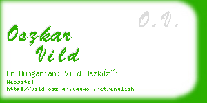 oszkar vild business card